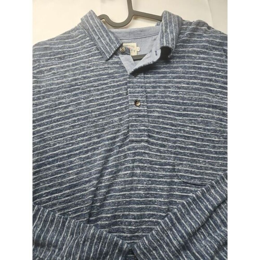 Faherty Polo Shirt Men's XL X-Large Blue Long Sleeve Lightweight Casual Preppy‎